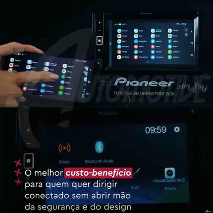 Multimidia Pioneer 6,2" Bluetooth USB SD CARD AUX DMH A248BT