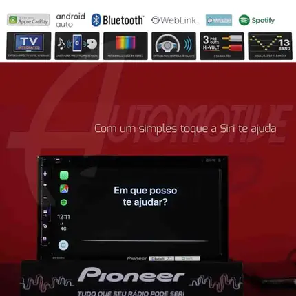 Multimidia Pioneer 6,9" Bluetooth Carplay Android DMHZ5380TV