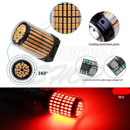 Lâmpada Pingo T20 W21/5W UM POLO 144 leds smd Vermelho Unid