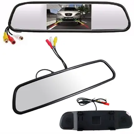 Retrovisor com Camera e tela LCD 4.3 Polegadas 2 Entda Vídeo