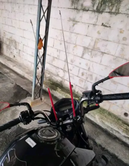 Antena Corta Pipa Moto Retrátil Guidao Aço Inox Preto M11VM