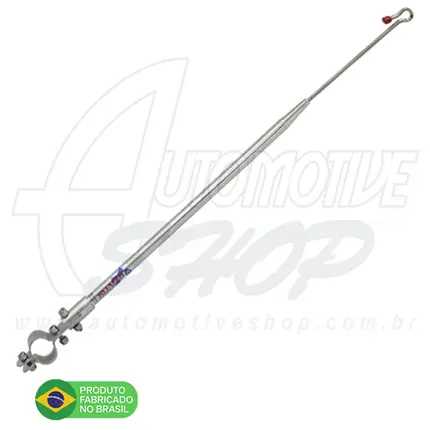 Antena Corta Pipa Moto Retrátil Guidao Aço Inox Prata M1/M8