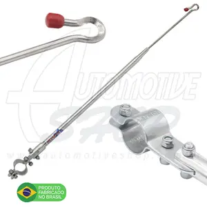 Antena Corta Pipa Moto Retrátil Guidao Aço Inox Prata M1/M8