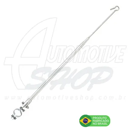 Antena Corta Pipa Moto Retratil Guidão Aço Inox Zincda M8/M1
