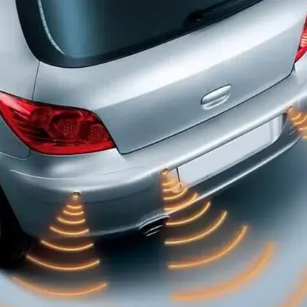 Sensor Estac Re Visor Led Meia Lua 4pts Aviso Sonoro Prata