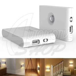 Luminaria LED Presença Sensor Crepuscular Night Recarregavel