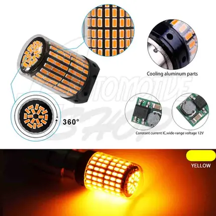 Lâmpada Pingo T20 W21/5W UM Polo 144 leds smd Laranja 360