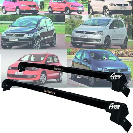 Rack Teto Aluminio Prime VW Fox 2003 até 2024 PRETO PR136