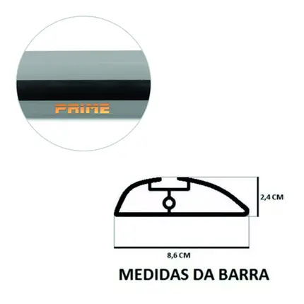 Rack Trav Teto Aluminio Prime Elba c Longarina Todas PR059