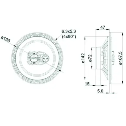 Kit Bravox Alto Falante 6" Triaxial 100W Linha X B3X60X Par
