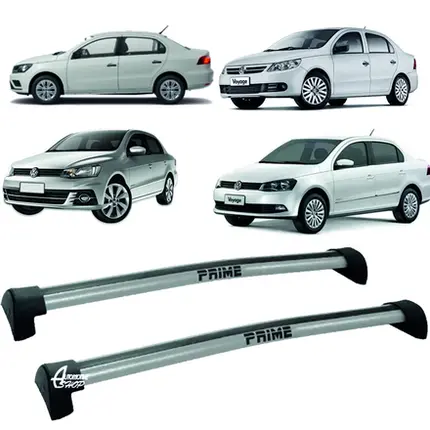 Rack Teto Aluminio Prime VW Voyage G5 G6 G7 G8 Prata PR021