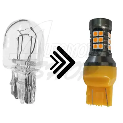 Lâmpada T20 Dois Polos 27 Leds Projecto UP TSI DRL Ambar Par