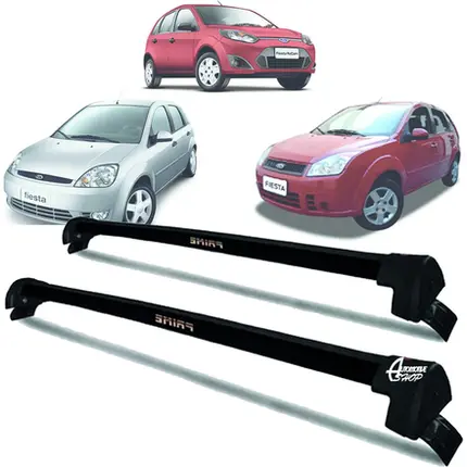Rack Teto Aluminio Prime Ford Fiesta Sedan 04/14 Preto PR141