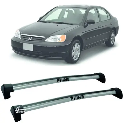 Rack Teto Aluminio Prime Honda Civic 04 até 06 Prata PR099