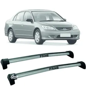 Rack Teto Aluminio Prime Honda Civic 04 até 06 Prata PR099