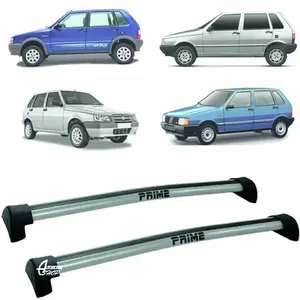 Rack Teto Aluminio Prime Fiat Uno 84 até 13 4pts Prata PR001