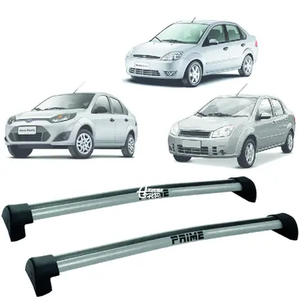 Rack Teto Aluminio Prime Ford Fiesta Hatch 04/14 Prata PR030