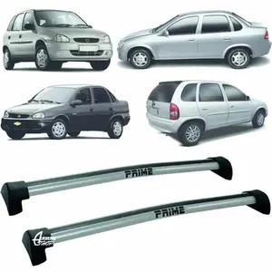 Rack Teto Aluminio Prime Corsa Classic Wind 4PTS Prata PR010