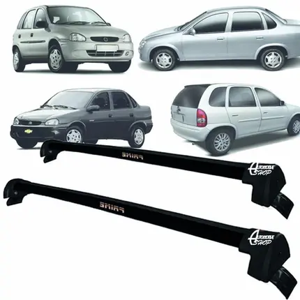 Rack Teto Aluminio Prime Corsa Classic Wind 4PTS Preto PR120