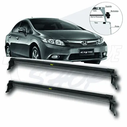 Rack de Teto Vhip Fix.Porta Honda Civic 2006 a 2014 C1062