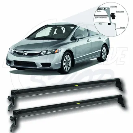 Rack de Teto Vhip Fix.Porta Honda Civic 2006 a 2014 C1062