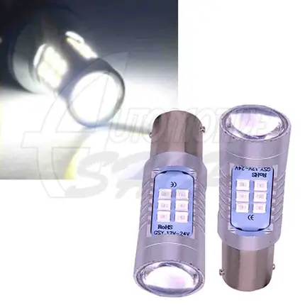 Lâmpada 1157 P21/5W 12/24v Dois Polos 21 Leds Projecto Branc