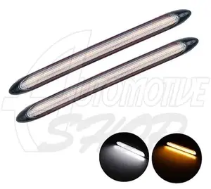Kit Barra DRL Far Aux Rigido LED Branco Amarelo 12v 23cm Par