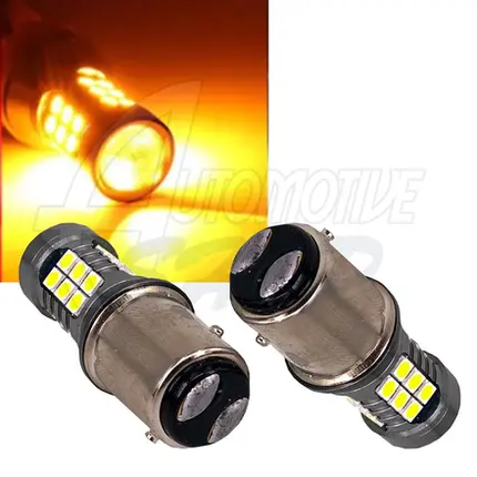 Lâmpada 1157 P21/5W Dois Polos 27 Leds Proj Ambar Laranja Un