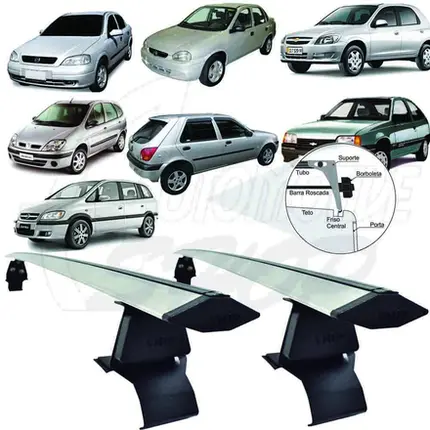 Rack de Teto Vhip Alum Calha Corsa Astra Kadett Fiesta 930AL