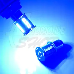 Lampada Dois Polos P21/5W 1157 30 Leds Estrobo Azul