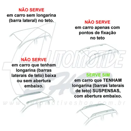 Rack Teto Travessa Resistent SPORT Universal para Longarina