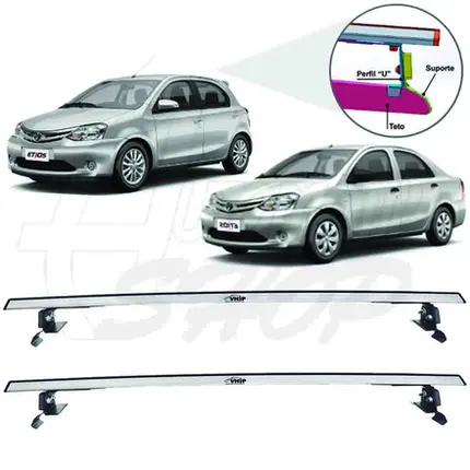Rack de Teto Vhip Aluminio Toyota Etios Sedan Hatch C.992AL