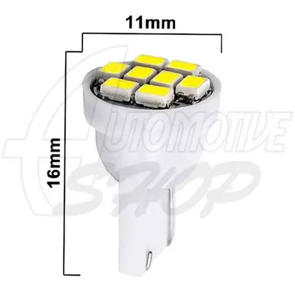 Lampada Pingo T10 Canhão 5w 8 Leds SMD Super Bco Un
