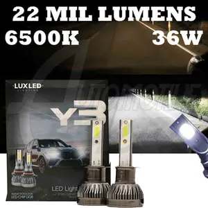 Kit Ultra Led Y3 Super Branco 6500K 36W 22.000 Mil Lumens H4