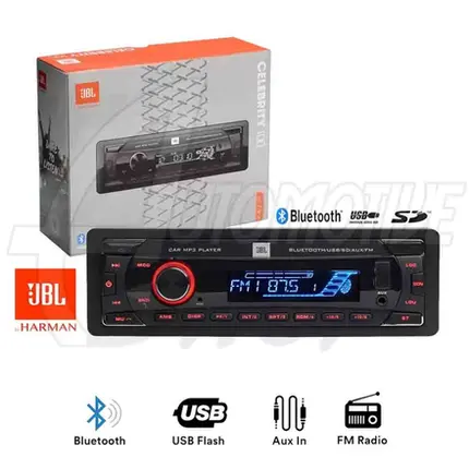 Rádio Automotivo MP3 Player JBL 100BR Bluetooth SD USB AUX