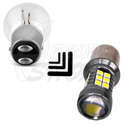 Lâmpada 1157 P21/5W Dois Polos 27 Leds Projector Branco Un