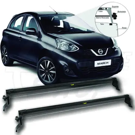 Rack de Teto Vhip Fix.Porta Nissan March 2011 até 22 C.989