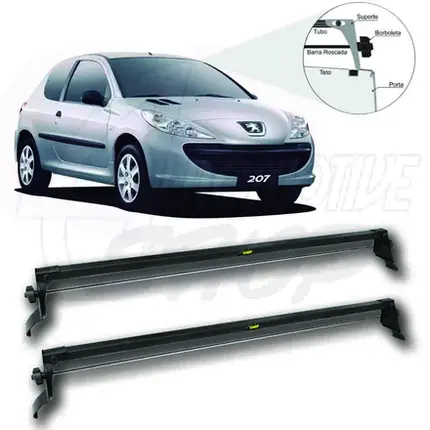 Rack de Teto Vhip Fix.Porta Peugeot 206 207 2 Pts Tods C.923