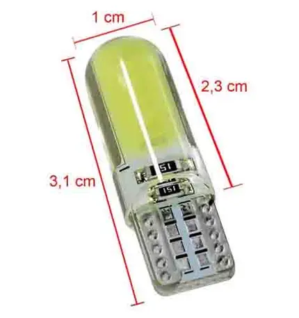 Lampada Pingo T10 5w 20 Leds SMD COB SILICONE Super Bco Un
