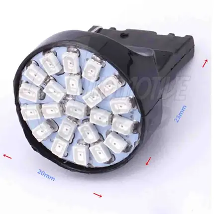 Lâmpada Pingo T20 W21/5W Dois Polos de 22 Leds SMD Vermelho