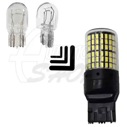Lâmpada Pingo T20 W21/5W Dois Polos 144 leds smd Branco 360