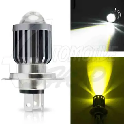 Lampada Led 12V 10 Mil Bco/Amarelo H4 Projecto MOTO CARRO Un