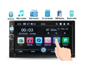 Cental Multimidia 7" MP5 USB Aux SD Cad Android Botão