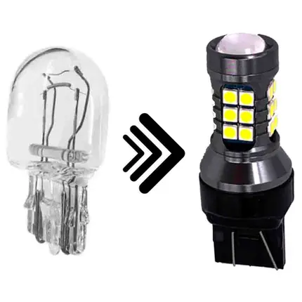 Lâmpada Pingo T20 W21/5W Dois Polos 27 Leds Projector Branco