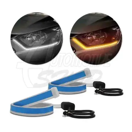 Kit Fita Led DRL + Pisca Seta Sequencial 12v 45cm