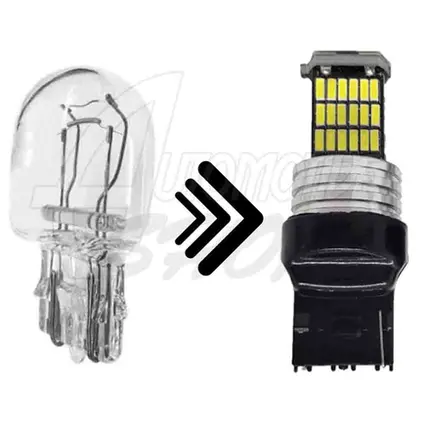 Lâmpada Pingo T20 W21/5W Dois Polos 45 leds smd Vermelho Un