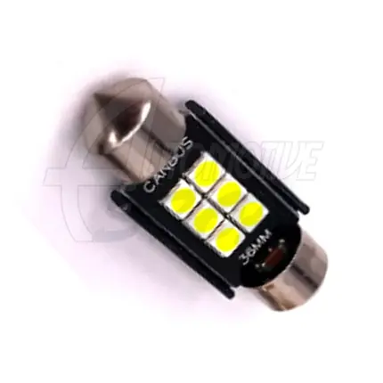 Lampada Torpedo de 6 Leds SMD 36mm Cambus Super Branco Un.