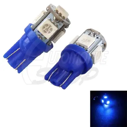 Lampada Pingo T10 5W de 5 Leds TORRE Azul Unidade