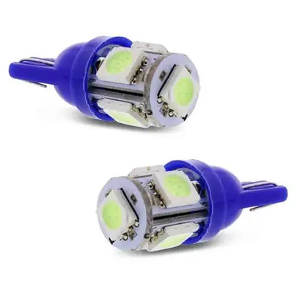 Lampada Pingo T10 5W de 5 Leds TORRE Azul Unidade