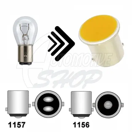 Lâmpada Dois Polos 1157 P21W/ 5Wde Led COB ambar laranja Uni